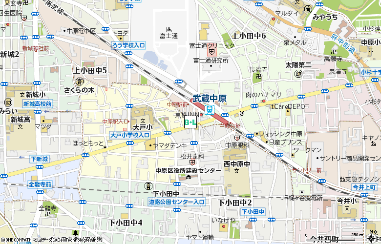 メガネストアー　武蔵中原店付近の地図